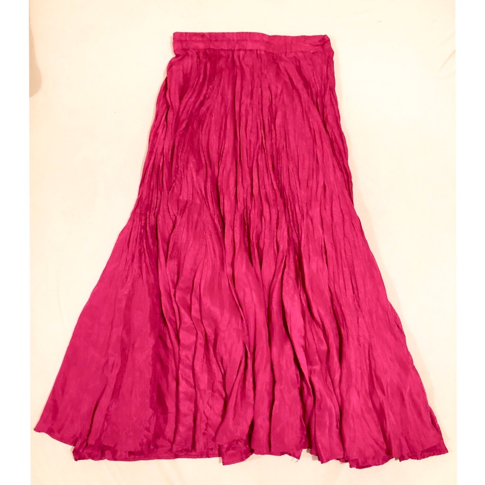 Pink ruffled ankle skirt